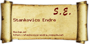 Stankovics Endre névjegykártya